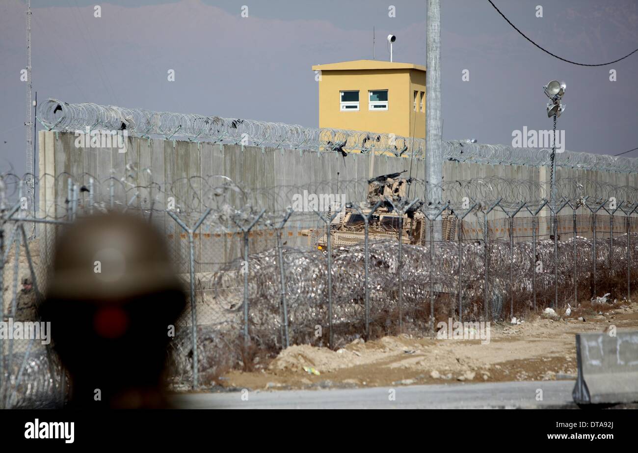 Parwan, Afghanistan. 13th Feb, 2014. A U.S military vehicle patrols ...