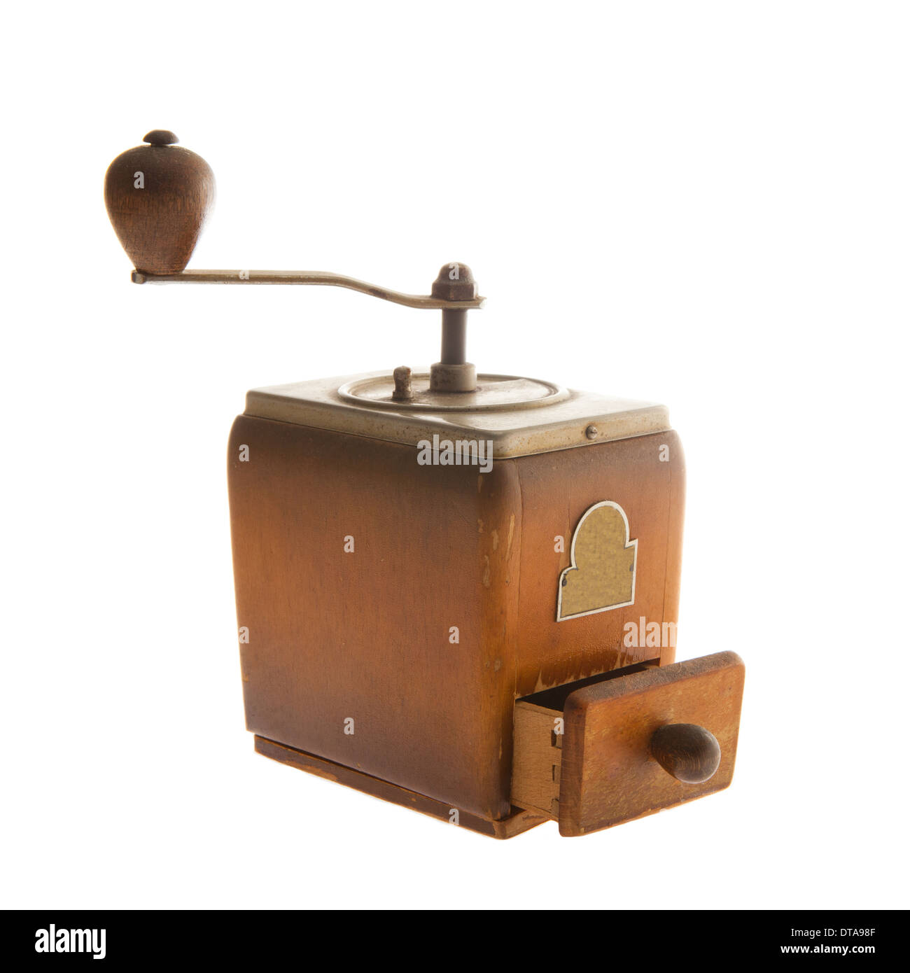 Old coffee grinder isolated on white Stock Photo Alamy