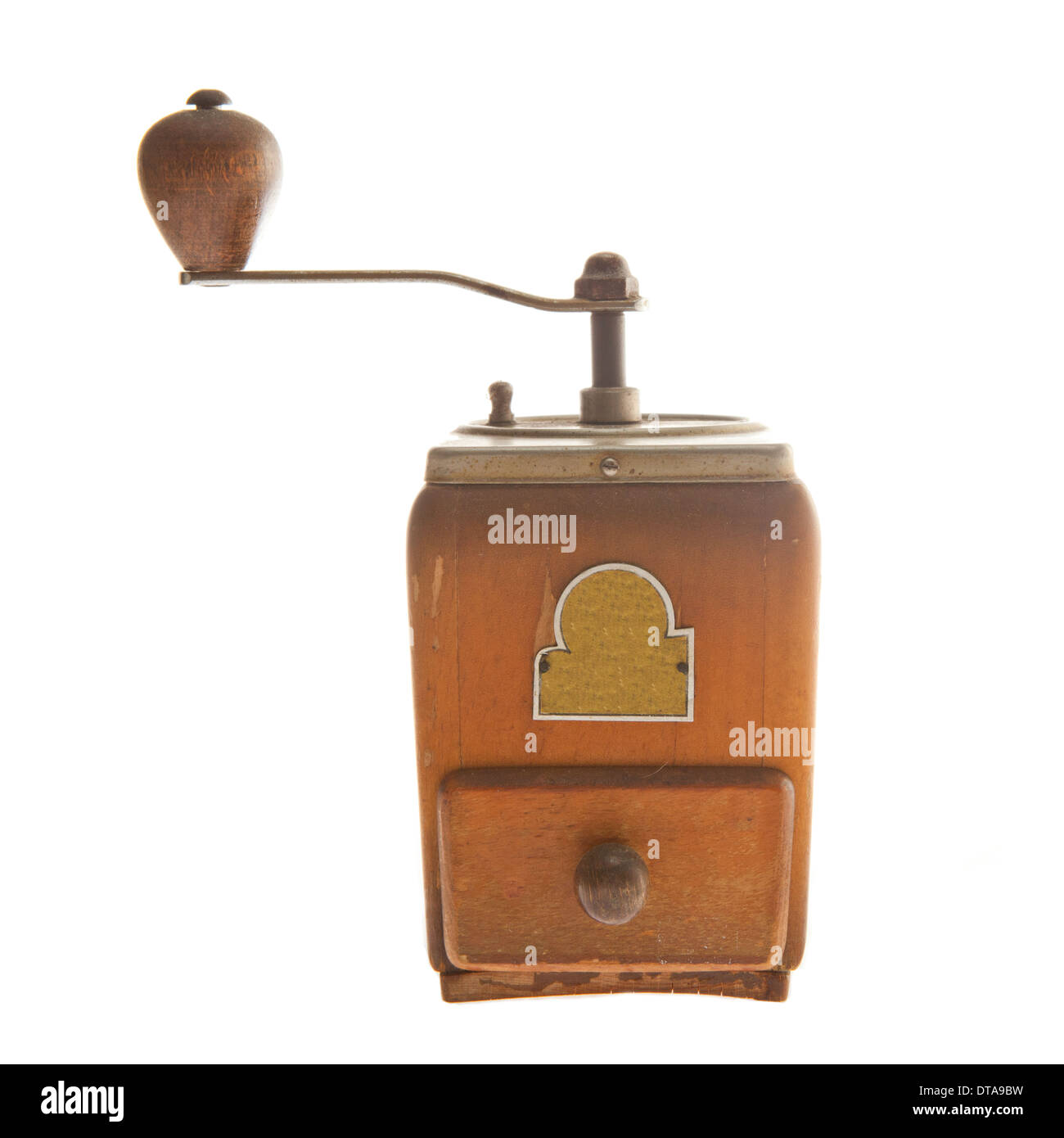 Old coffee grinder isolated on white Stock Photo Alamy