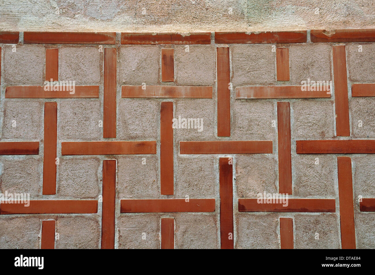 Cross pattern on old church wall exterior. Abstract background Stock ...