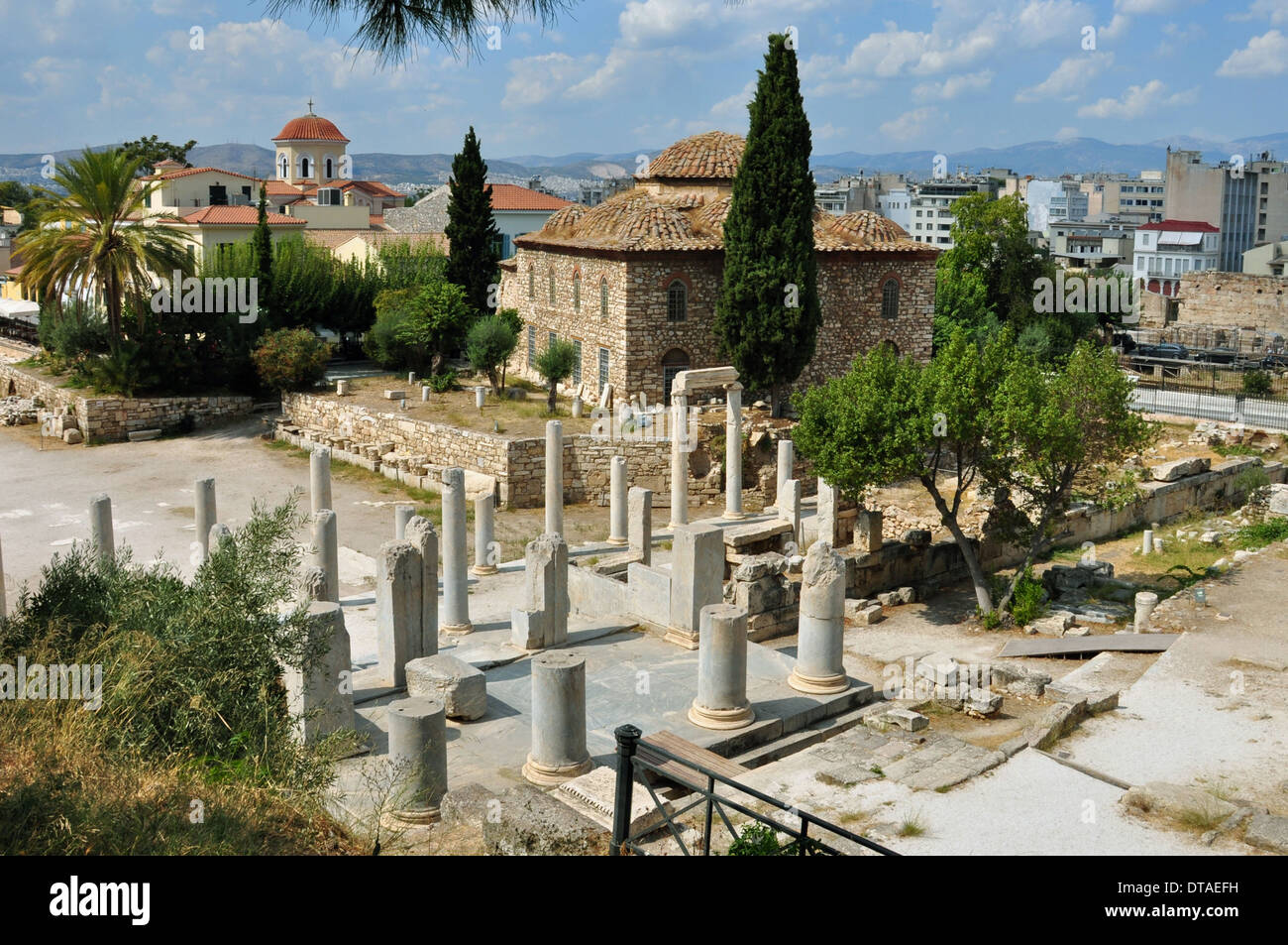 Fethiye Djami a 15th century Ottoman mosque built among the ruins of the Roman Forum, Ancient Agora, Athens Greece. Stock Photo