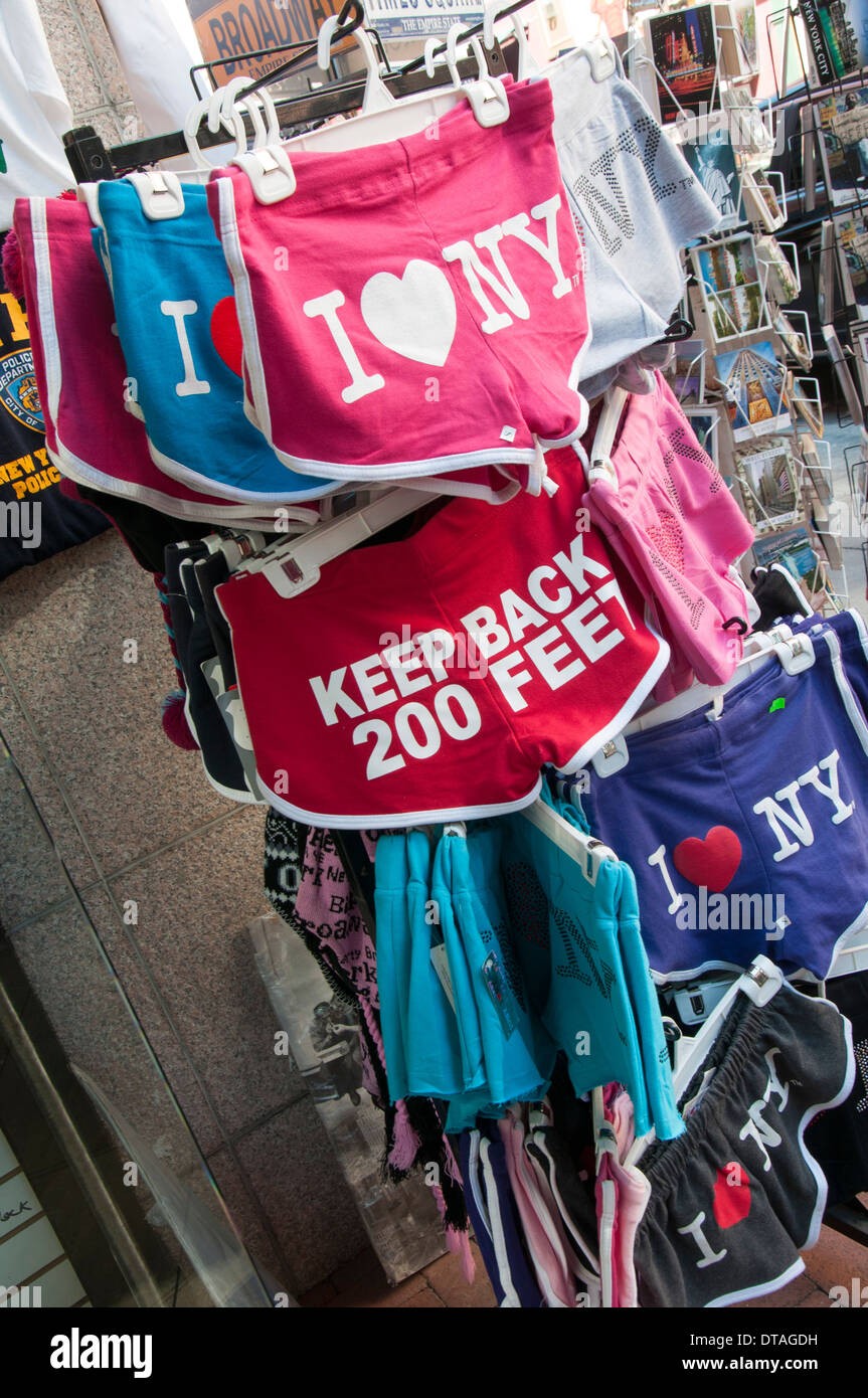 Souvenirs for sale at a store in Manhattan New York City, USA Stock