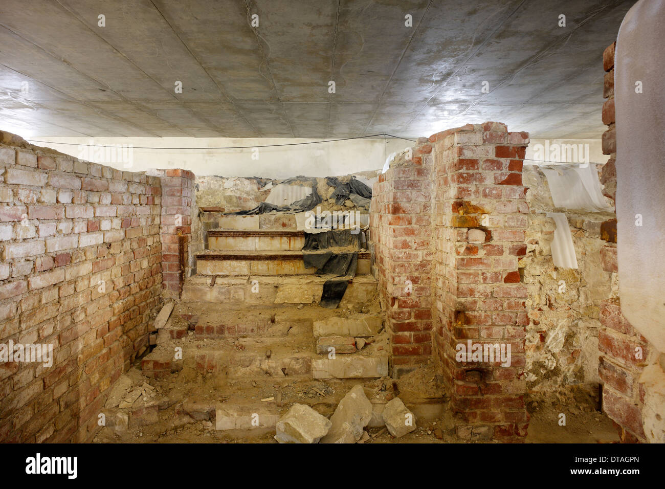 Berlin, Germany, shell of the Archaeological basement with foundation