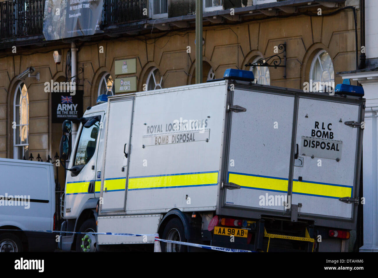 Police cordoned off army recruitment office in Oxford due to a Suspicious package. Stock Photo