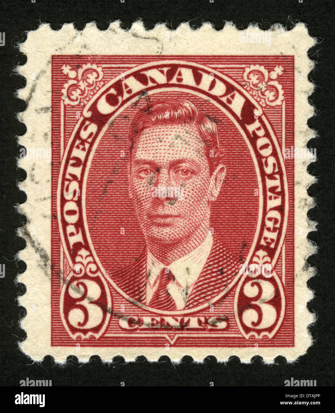 Canadian, postage, stamp, Canada, King VI Stock Photo Alamy