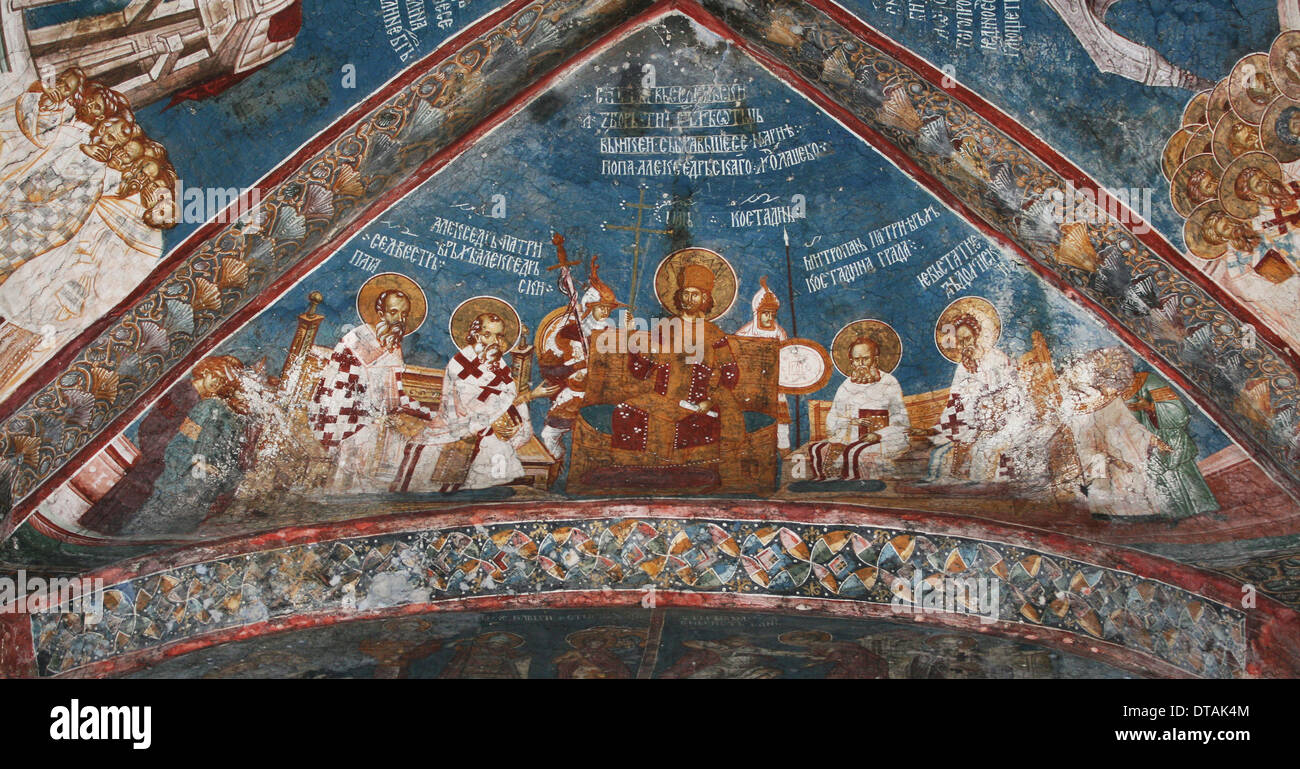 First council of nicaea ca 1350 artist anonymous stock photo alamy