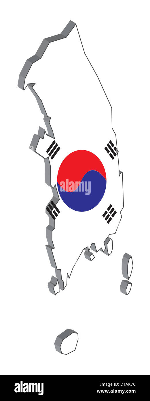 Flag map of south korea hi-res stock photography and images - Alamy