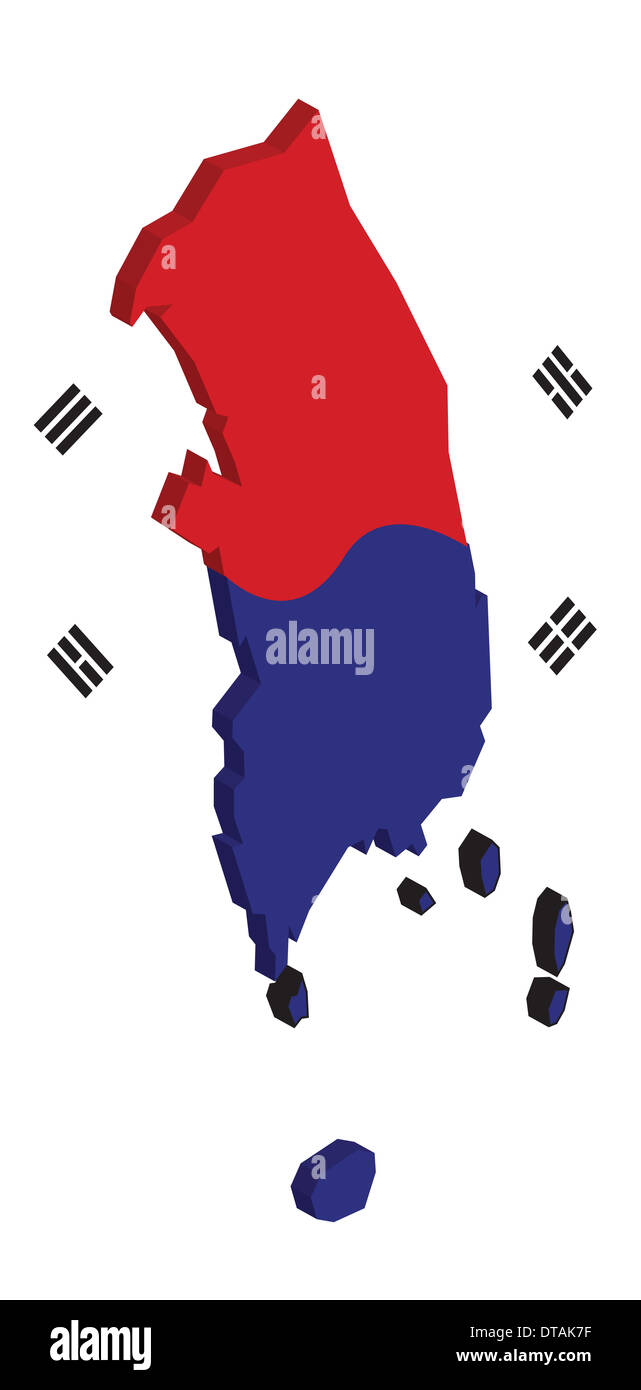 Map of korea outline hi-res stock photography and images - Alamy
