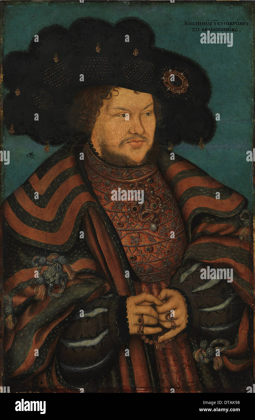 Portrait of Joachim I Nestor (1484-1535), Elector of Brandenburg, 1529. Artist: Cranach, Lucas, the Elder (1472-1553) Stock Photo