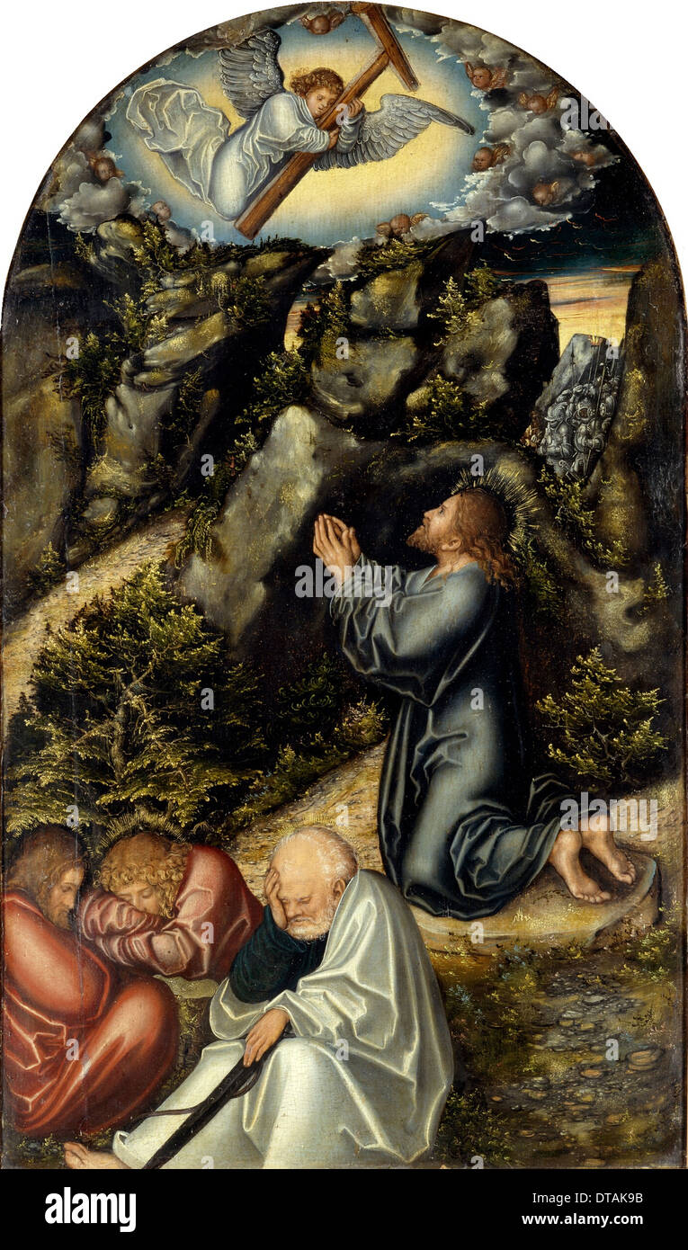 The Agony in the Garden, c. 1520. Artist: Cranach, Lucas, the Elder (1472-1553) Stock Photo
