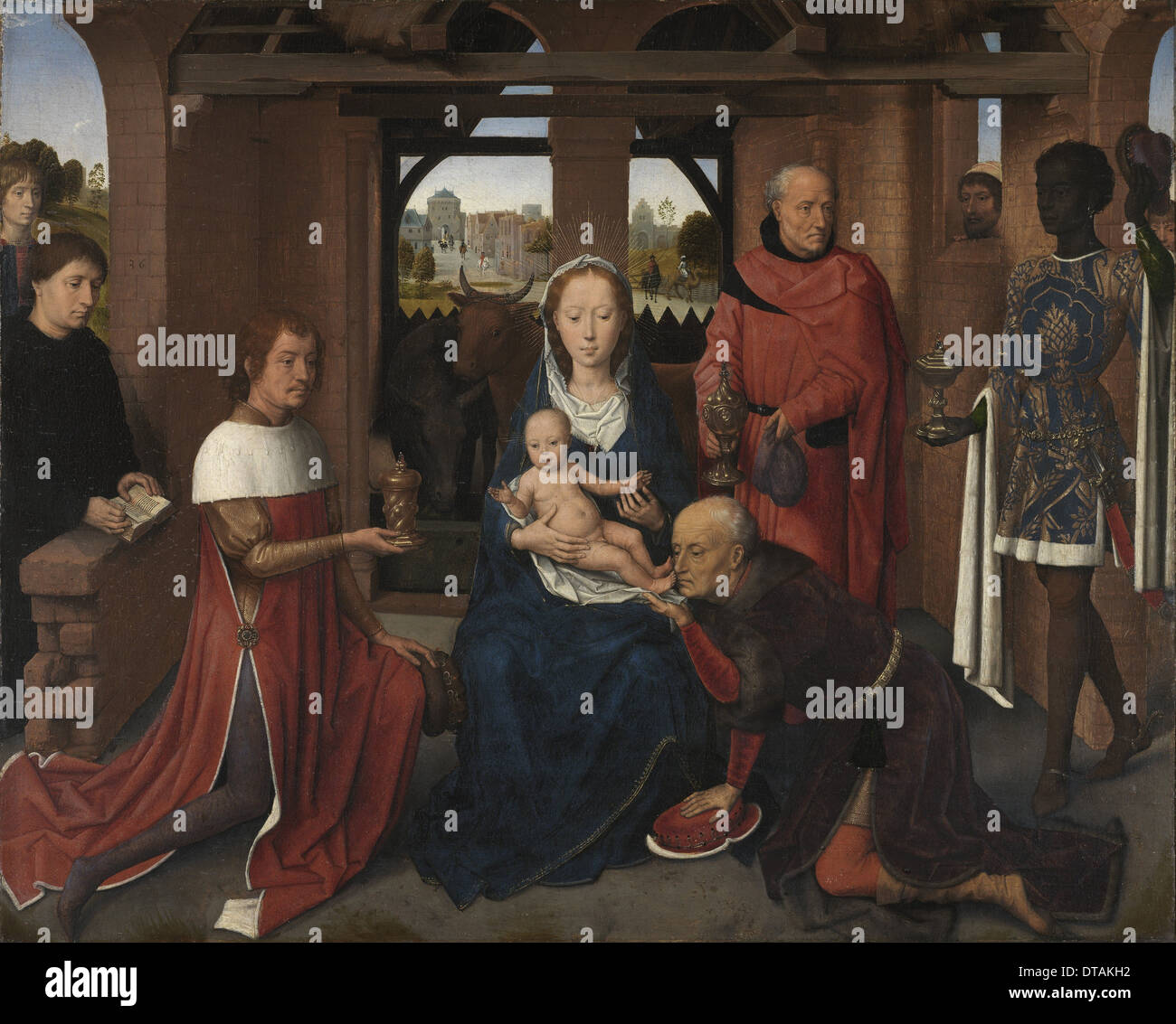 Central panel of the Triptych of Jan Floreins, 1479. Artist: Memling, Hans (1433/40-1494) Stock Photo