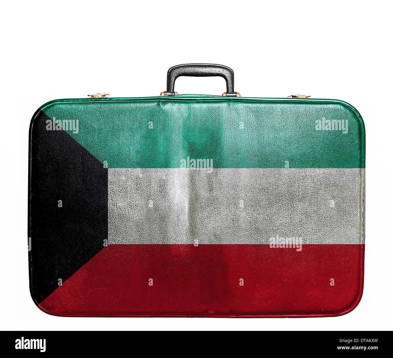 Vintage travel bag with flag of Kuwait Stock Photo Alamy