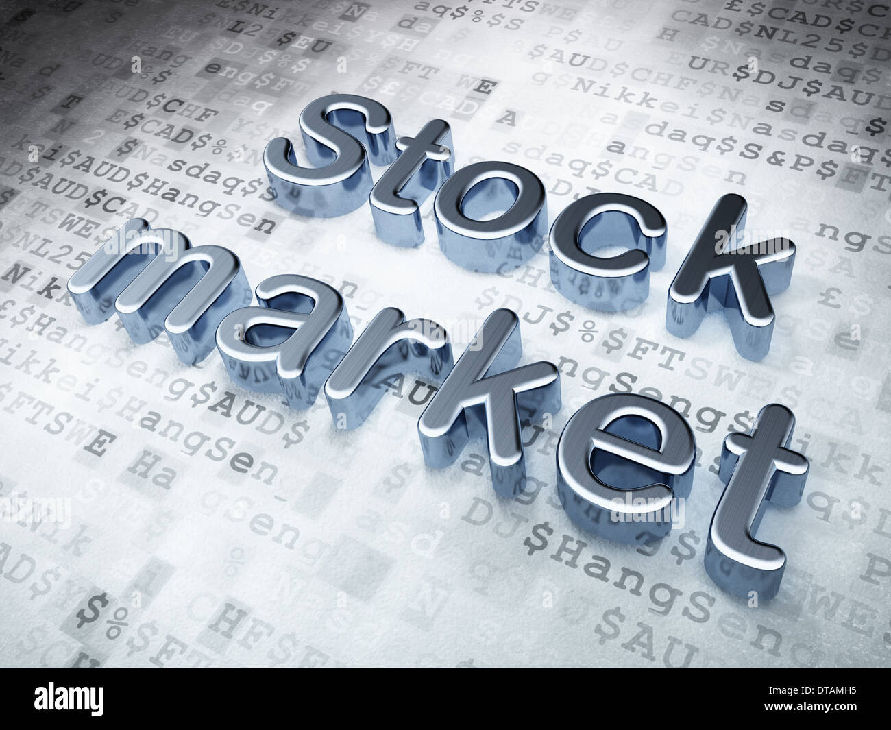 Business concept Silver Stock Market on digital background Stock Photo