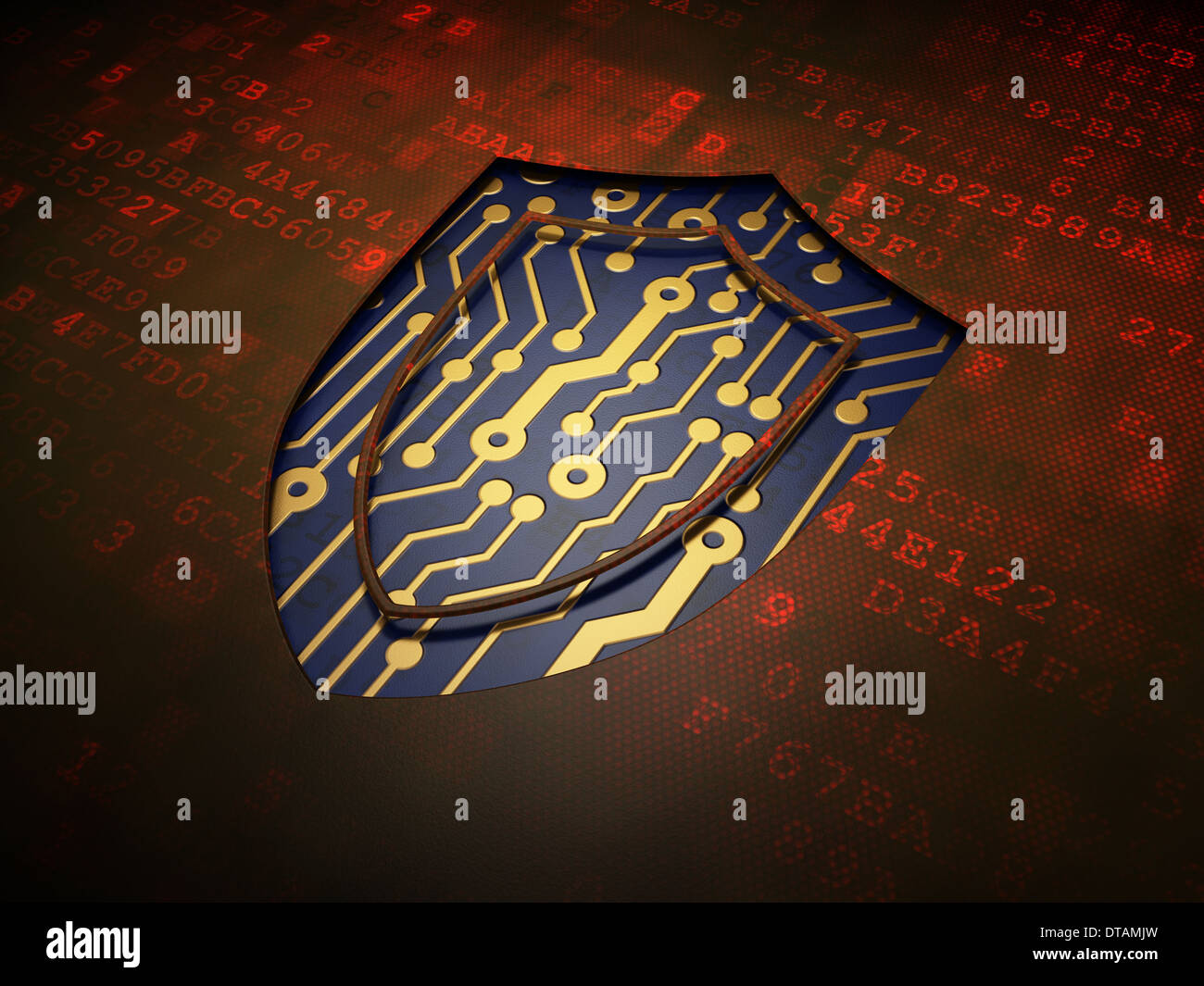 Protection concept: Shield on digital screen background Stock Photo - Alamy
