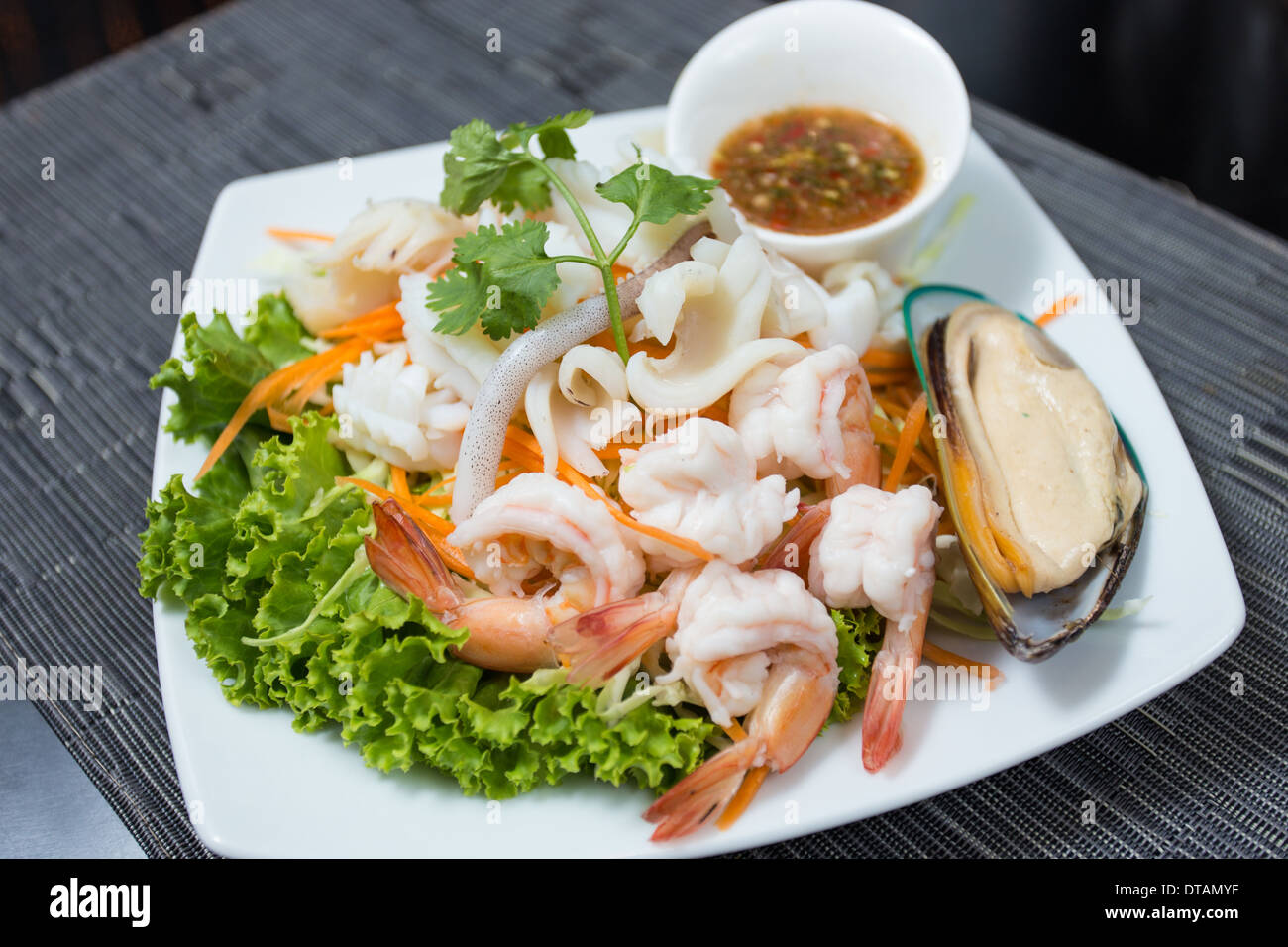 Poached seafood dip Stock Photo Alamy