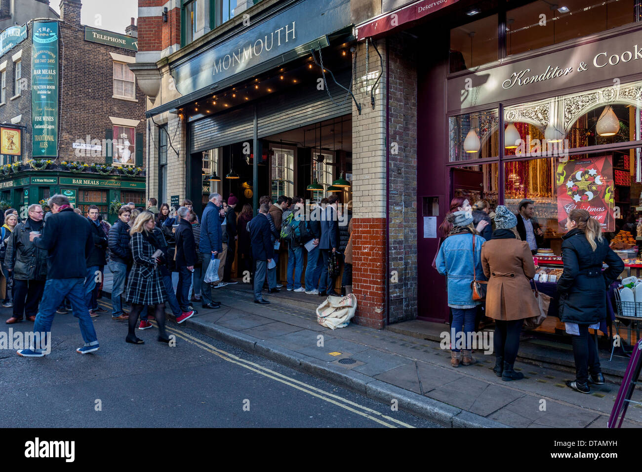 People Queueing Outside Monmouth Coffee Shop, Borough Market, London