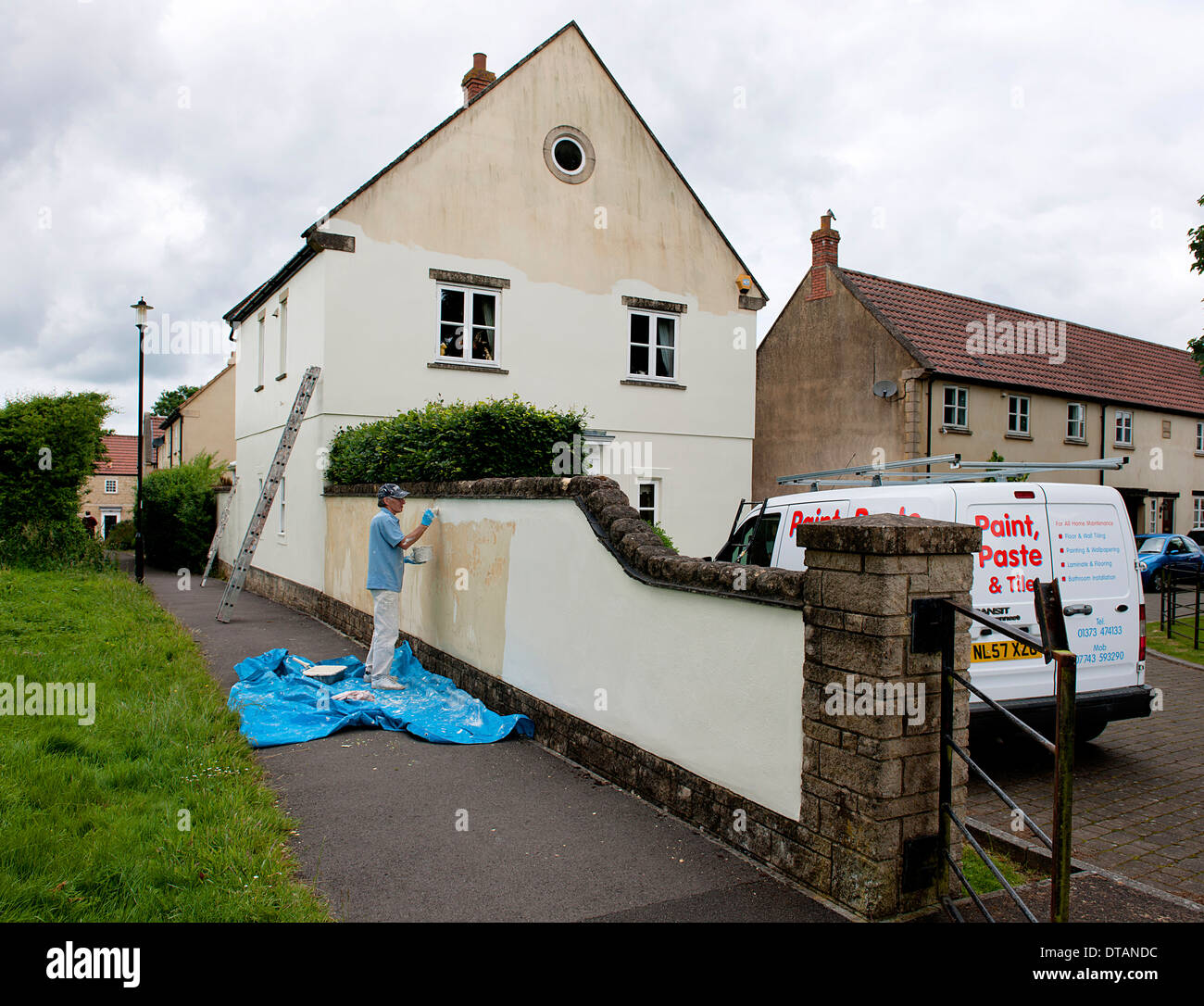 House exterior being painted. Stock Photo