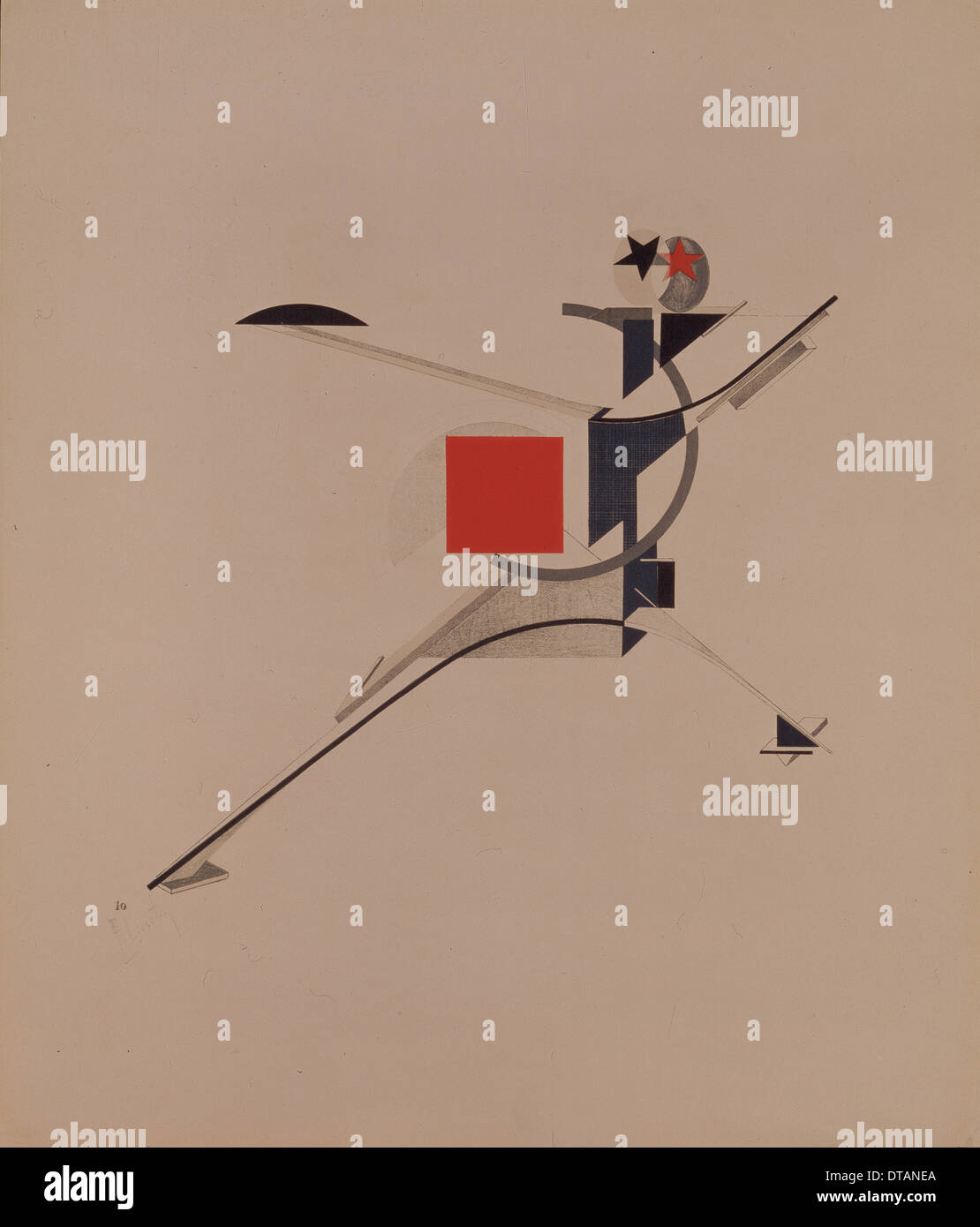 The New. Figurine for the opera Victory over the sun by A. Kruchenykh, 1920-1921. Artist: Lissitzky, El (1890-1941) Stock Photo