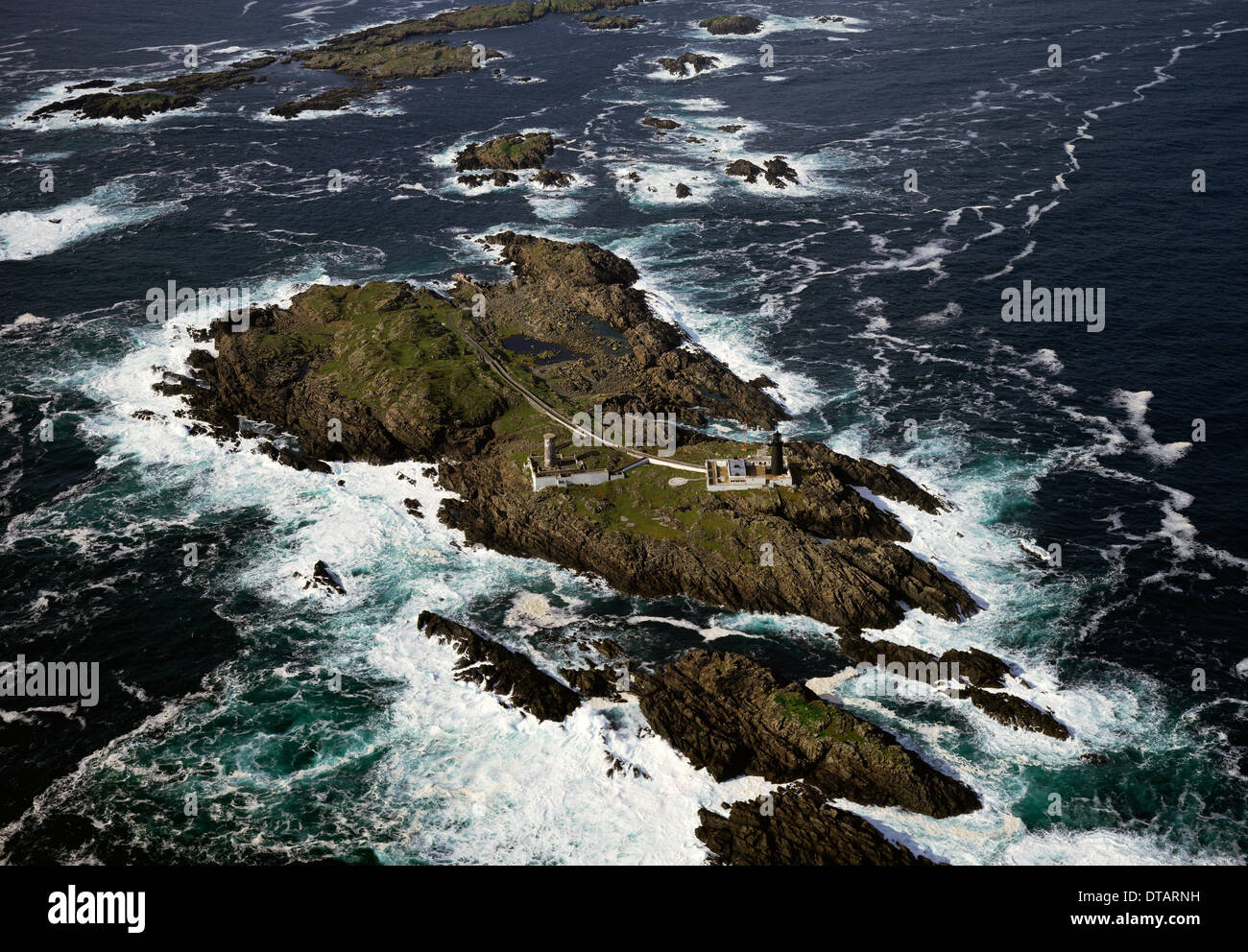 Vintage Image Circa 1970: Slyne Head where two lighthouses were built in 1836 - one remains active, County Galway, Ireland Stock Photo