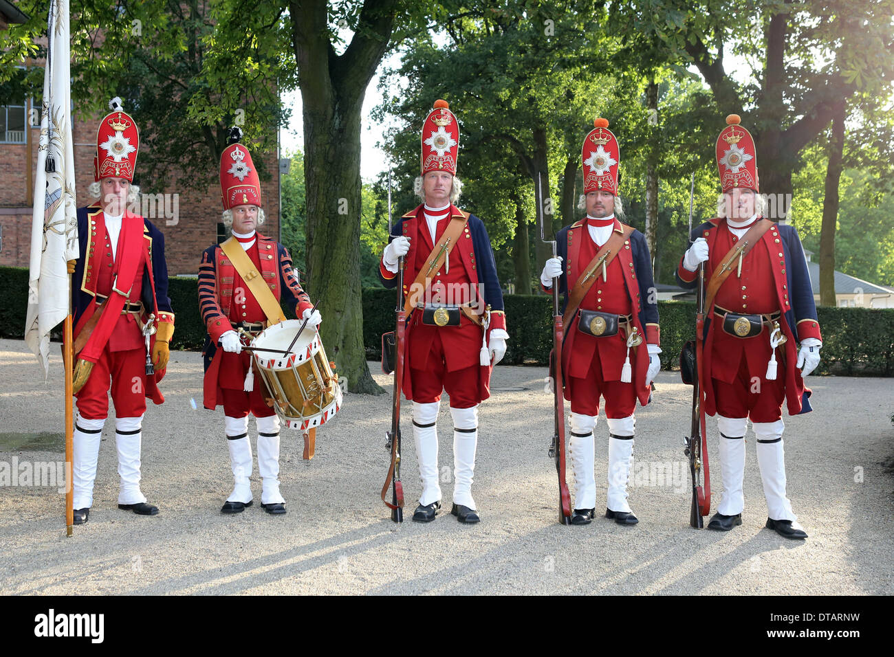 Hoppe Garden, Germany, members of the Potsdam Giant Guards Long guy eV Stock Photo