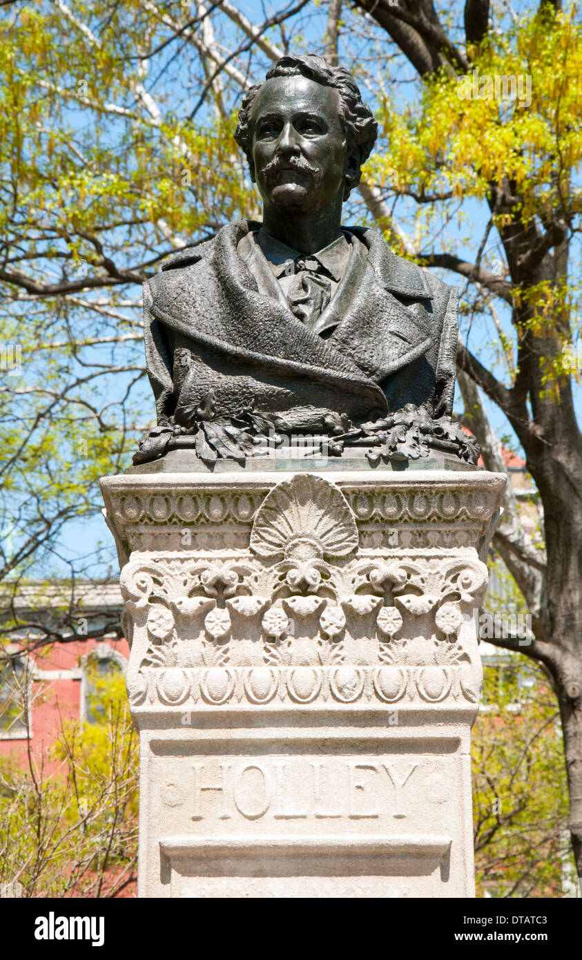 Holley Statue in Washington Square Park, Manhattan New York City, USA