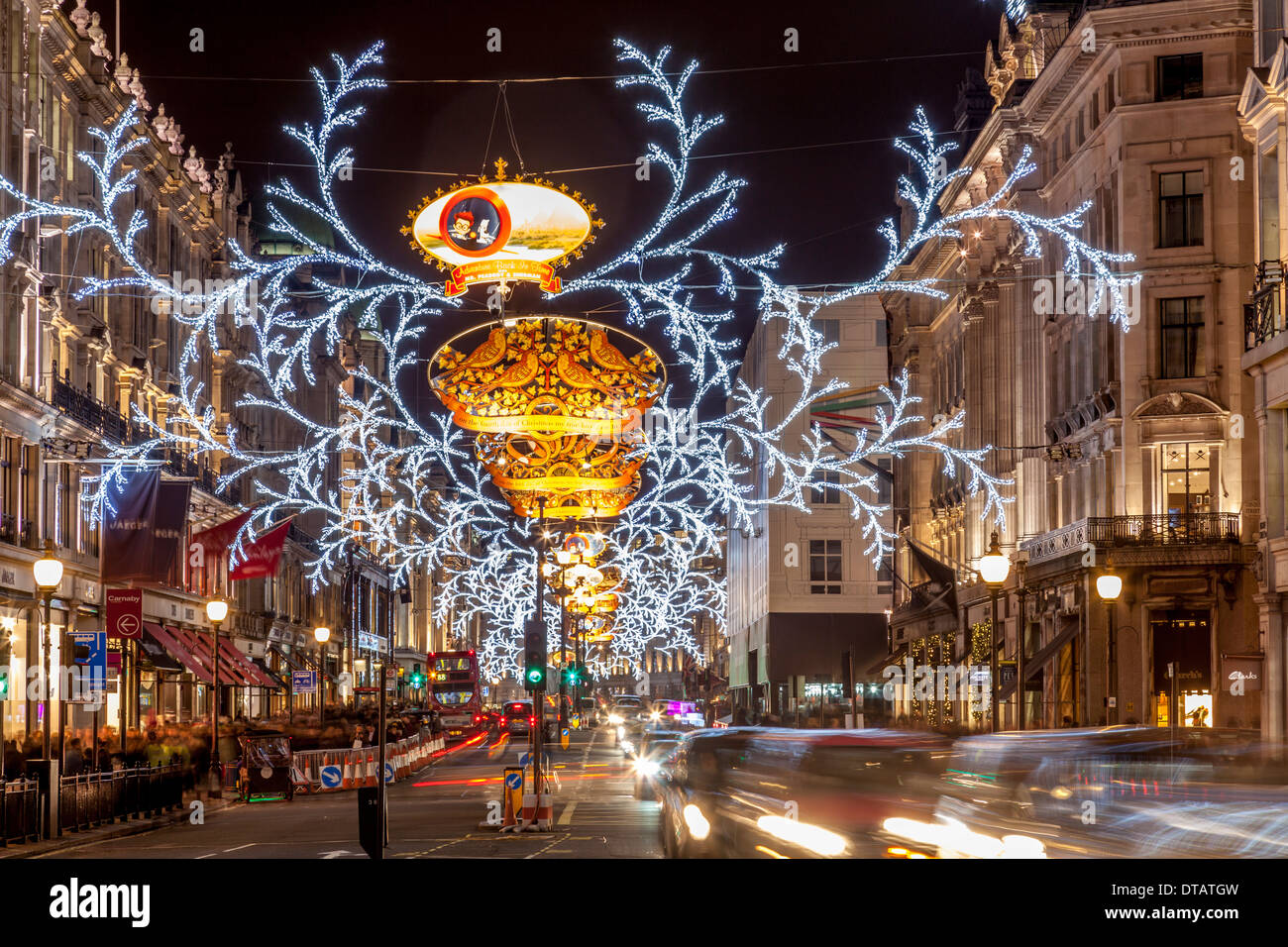 The Christmas Lights In Regent Street, London, England Stock Photo Alamy