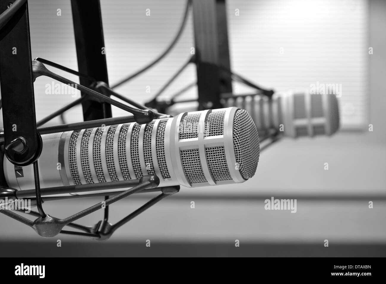 radio studio microphone Stock Photo