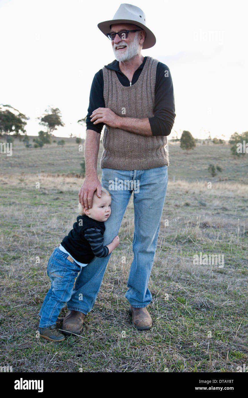 Grandfather with grandson Stock Photo