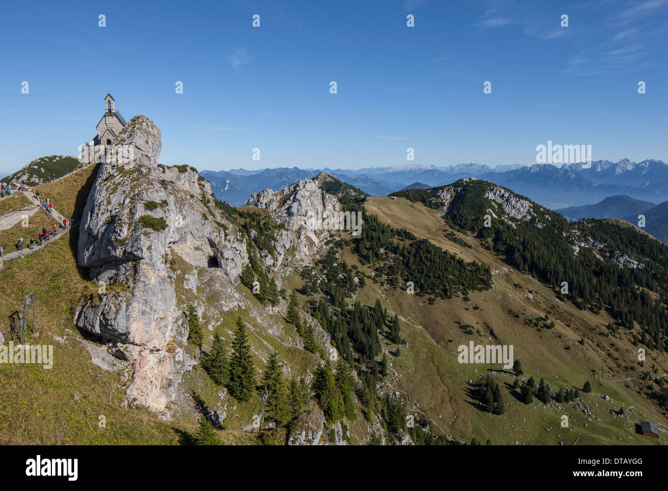 View of mountains from the summit of Wendelstein, Bavaria, Germany Stock Photo