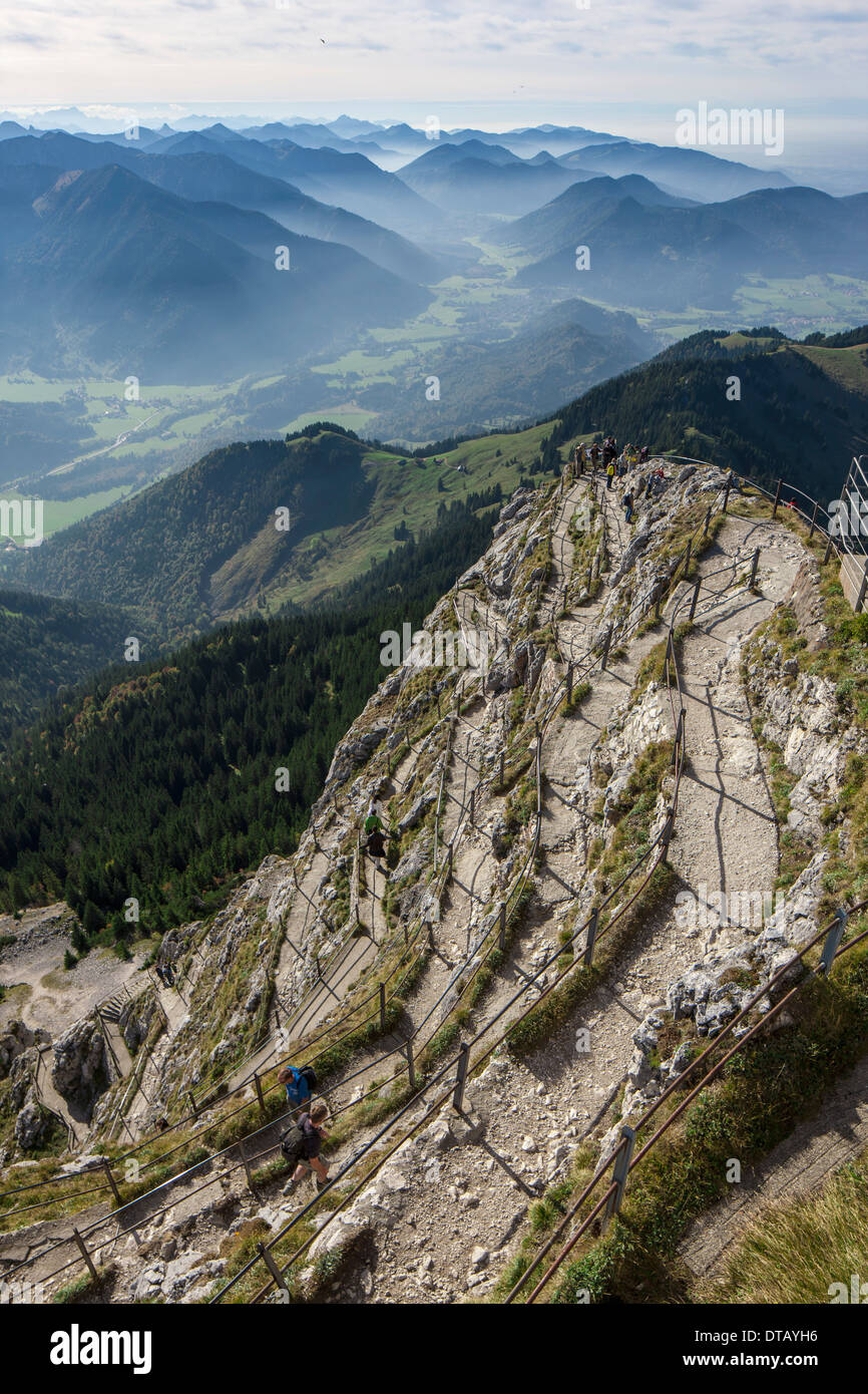 View of mountains from the summit of Wendelstein, Bavaria, Germany Stock Photo