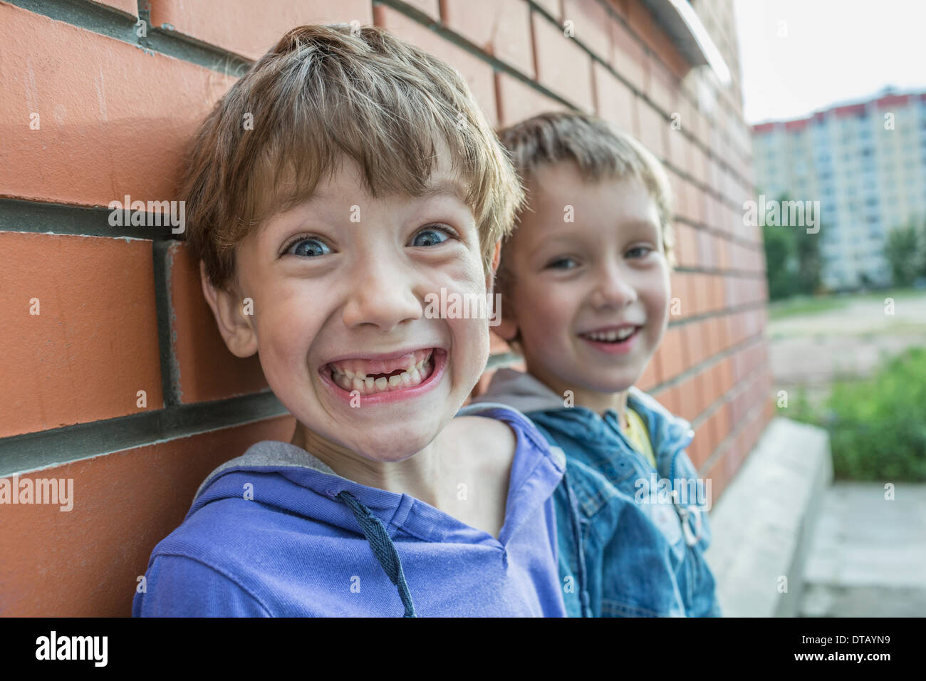 Portrait of boys smiling Stock Photo - Alamy