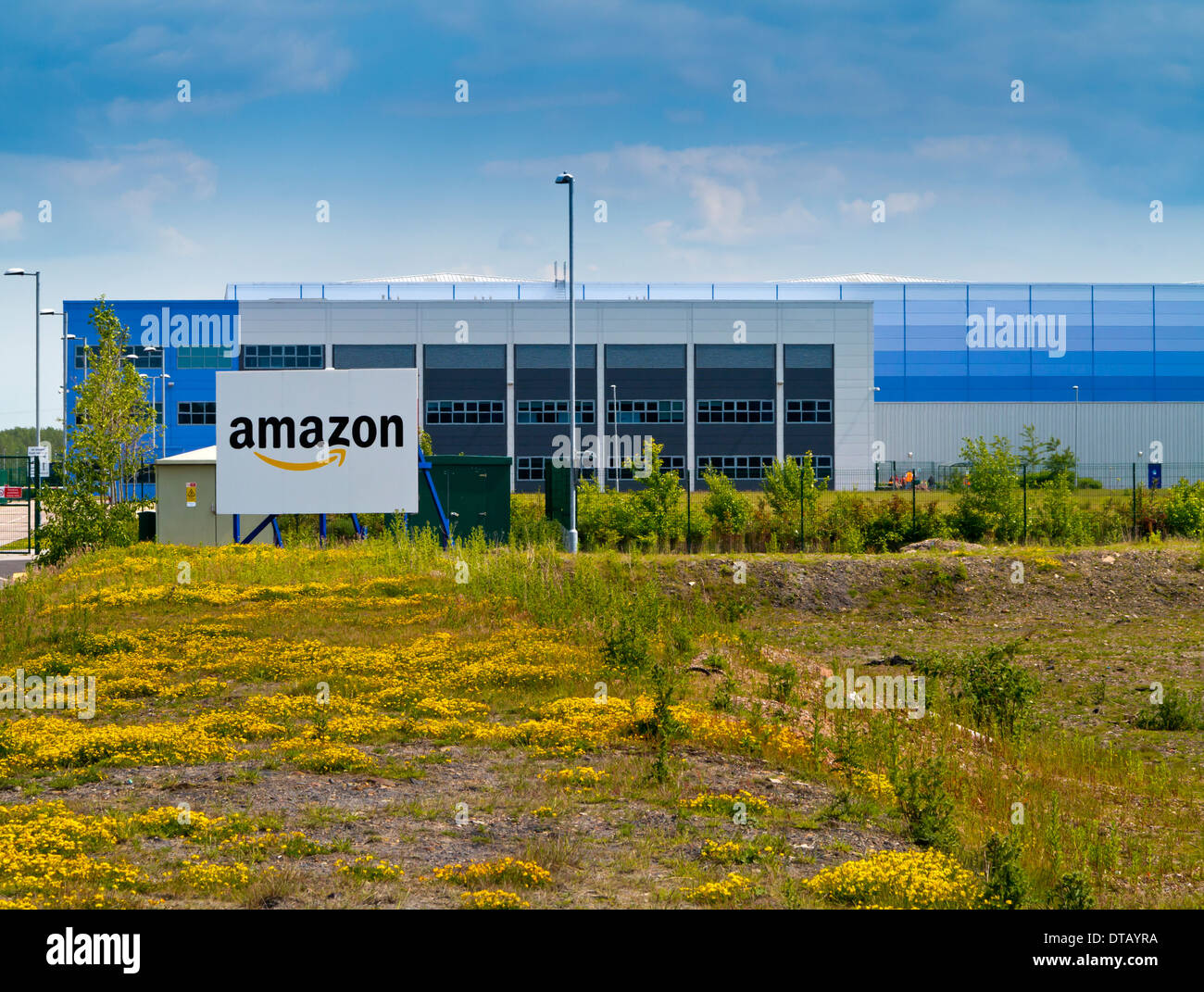 Amazon warehouse on the Towers Business Park Rugeley Staffordshire England UK built on the brownfield site of a former colliery Stock Photo
