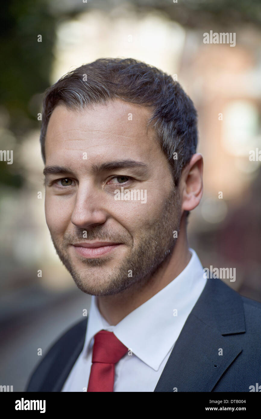 Portrait of mid adult man smiling, close-up Stock Photo