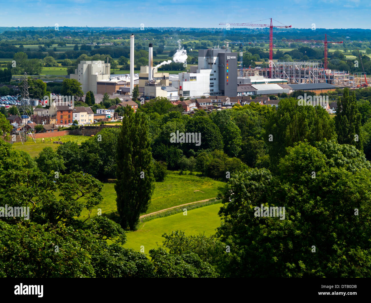 Nestle factory in Tutbury Staffordshire England UK where Nescafe coffee products are manufactured and processed Stock Photo