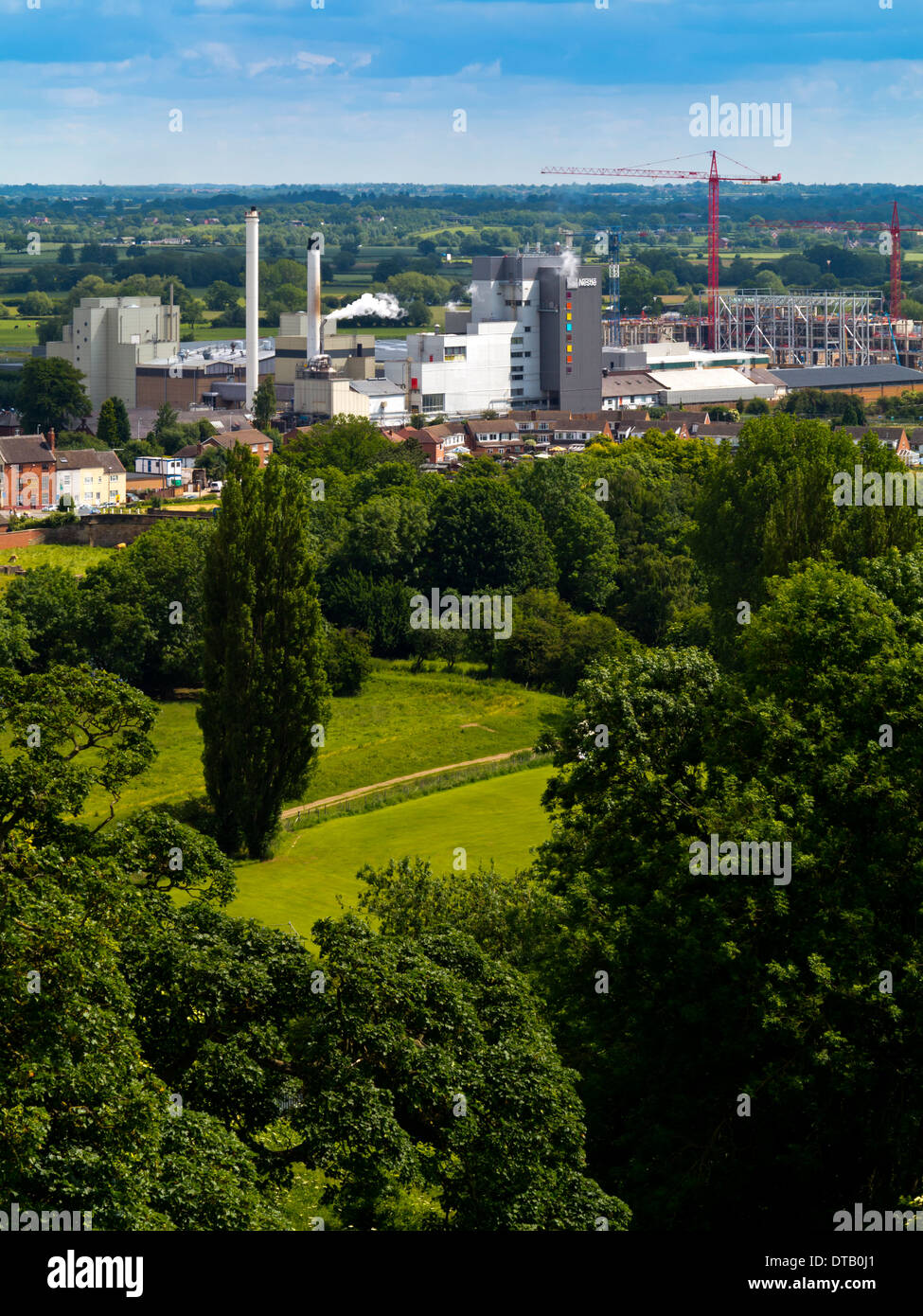 Nestle factory in Tutbury Staffordshire England UK where Nescafe coffee products are manufactured and processed Stock Photo