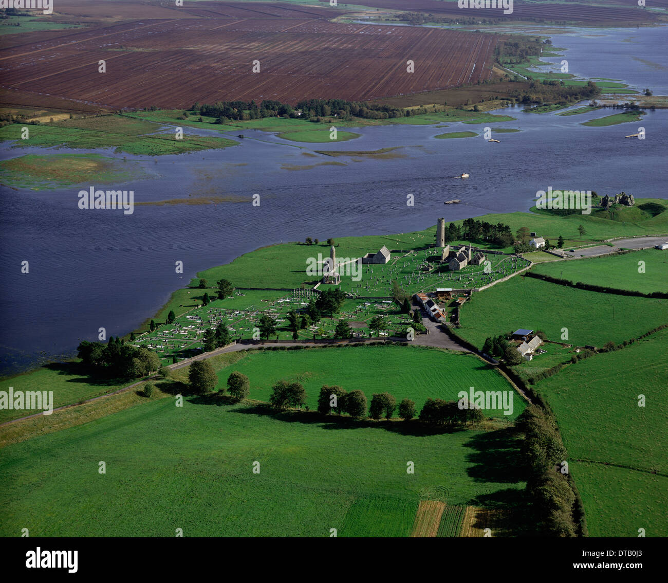 Offaly Rivers Vintage Image Circa 1970: Clonmacnoise Monastic Site and the River ...