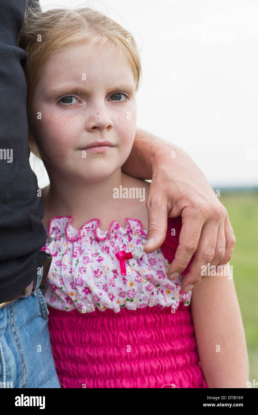 Portrait of girl with father, close-up Stock Photo