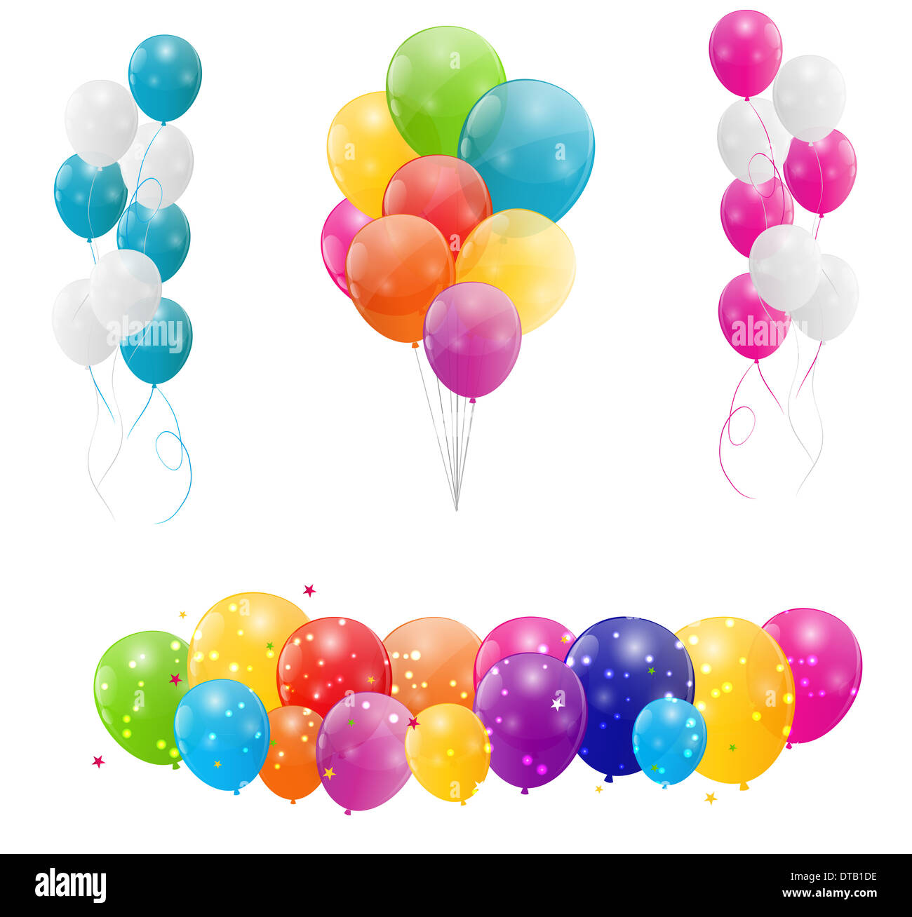 Color glossy balloons background vector illustration Stock Photo - Alamy