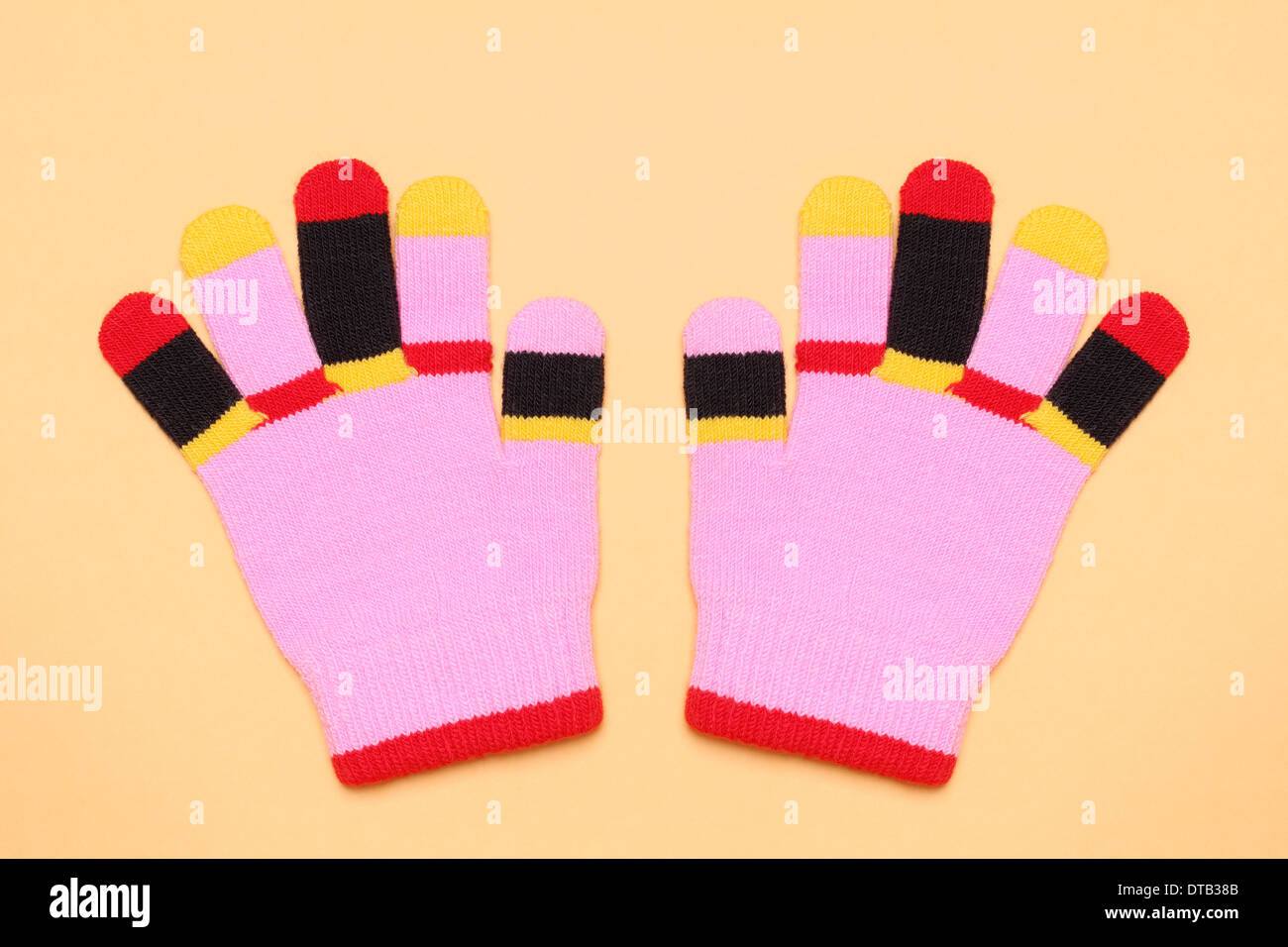 bright colorful child gloves Stock Photo