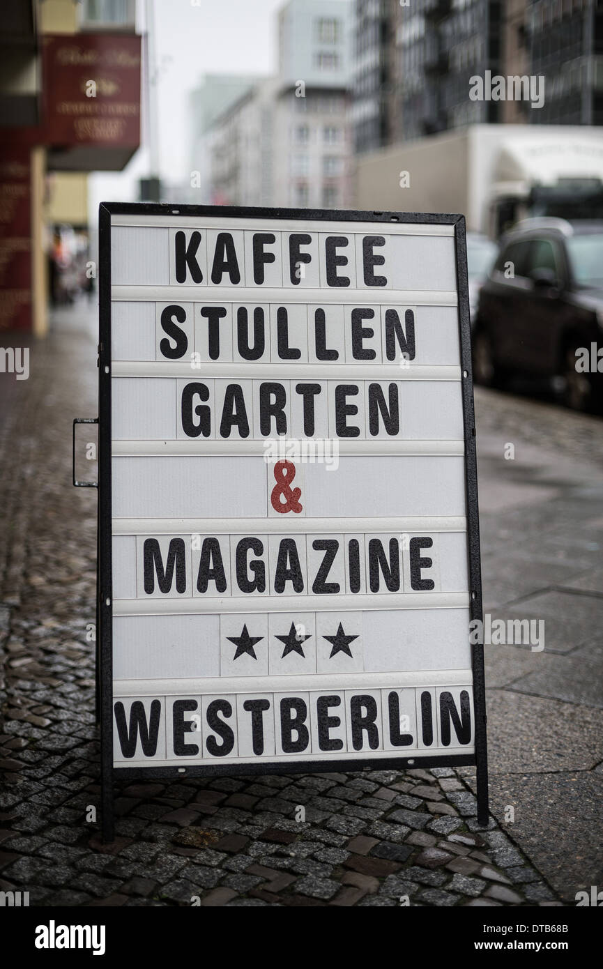 Berlin, Germany, a street stand in front of the coffee West Berlin Stock Photo