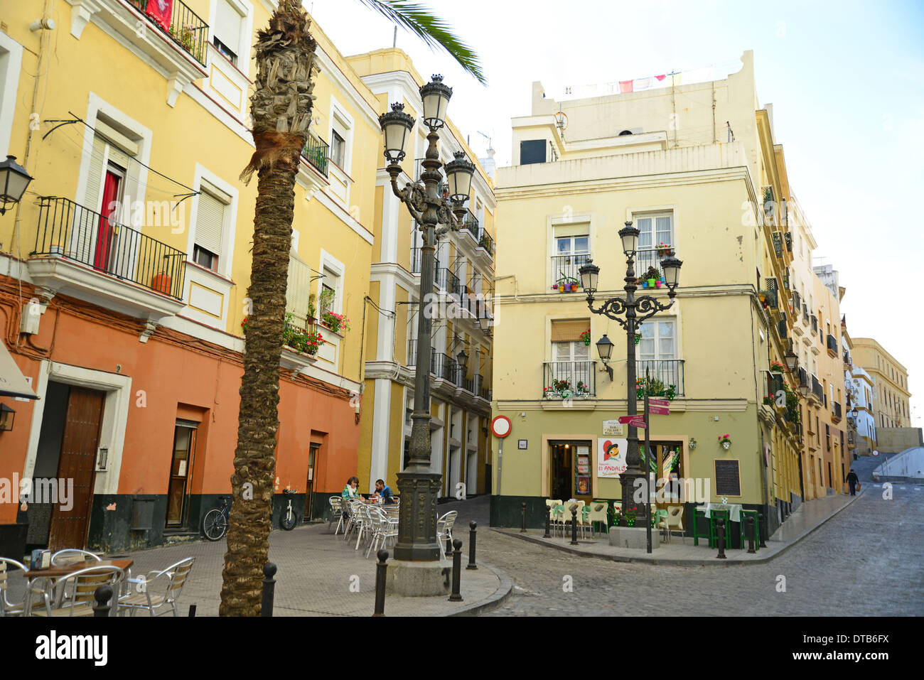 Calle San Juan de Dios, Old Town, Cádiz, Cádiz Province, Andalusia, Spain Stock Photo