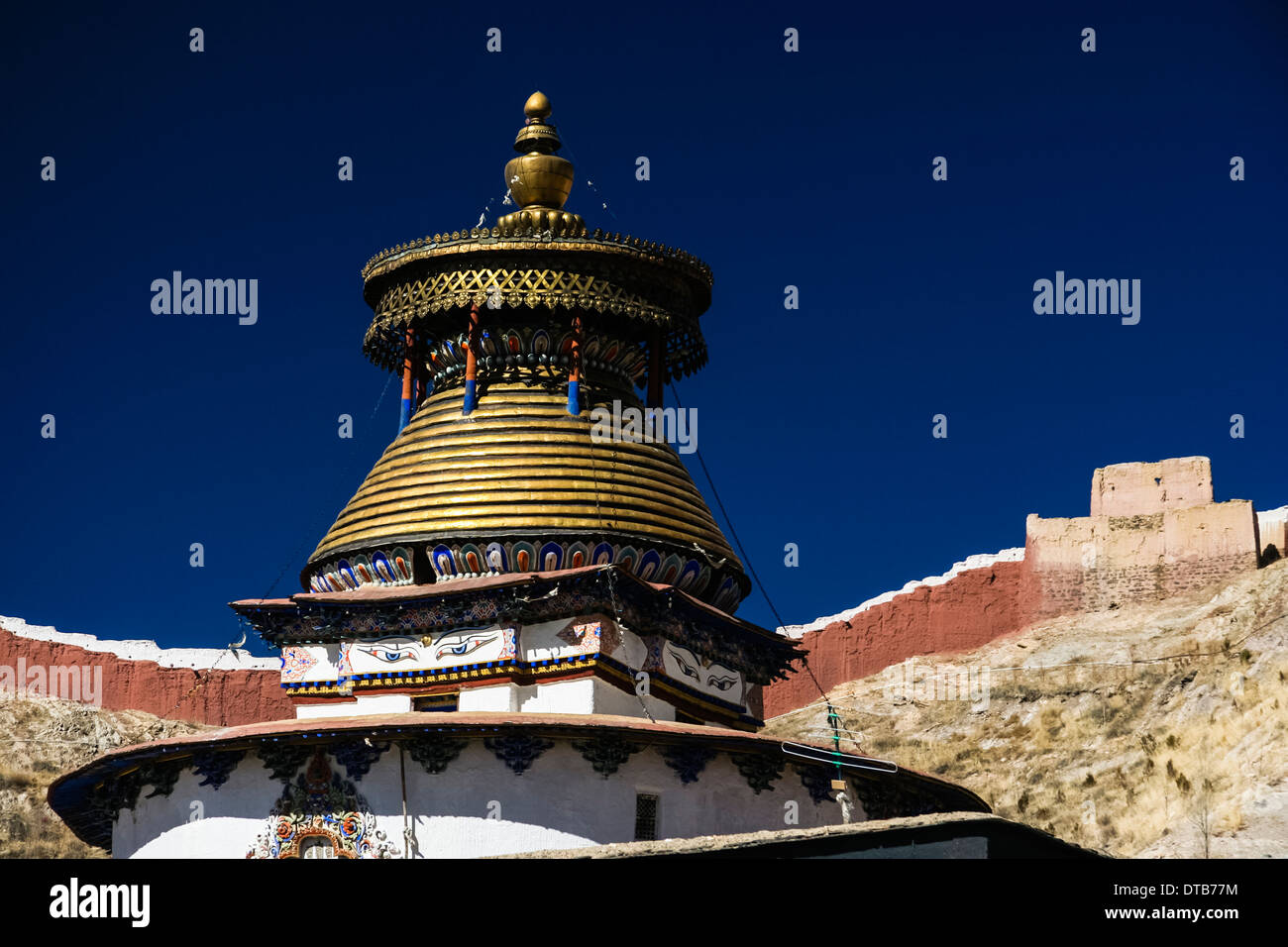 Kumbum chorten of Pelkor Chode Monastery, Gyantse, Tibet Stock Photo