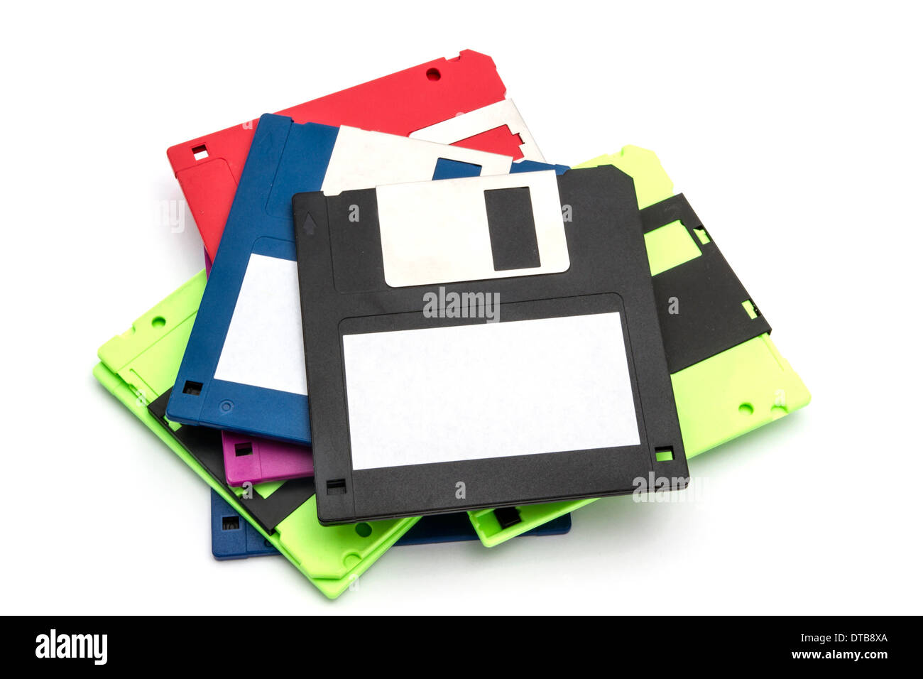 Computer floppy disk closeup on white Stock Photo