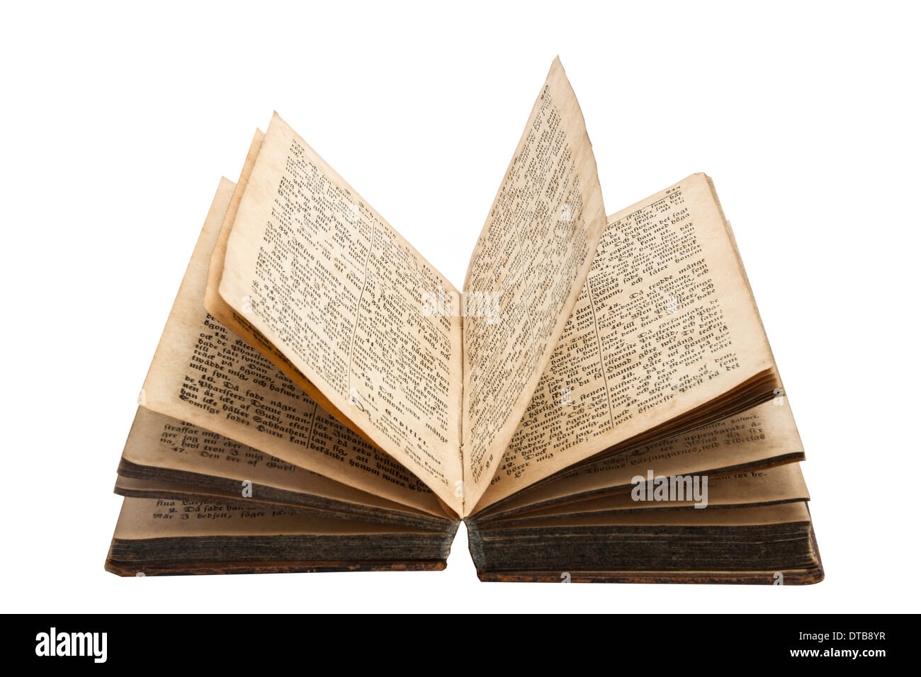 Old book isolated on white background Stock Photo