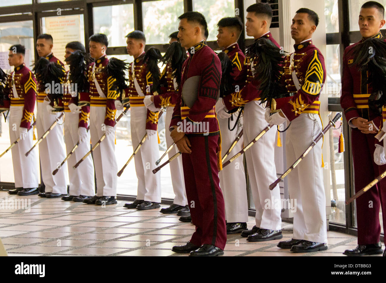 Quezon City, Philippines February 14, 2014 Police cadets from the