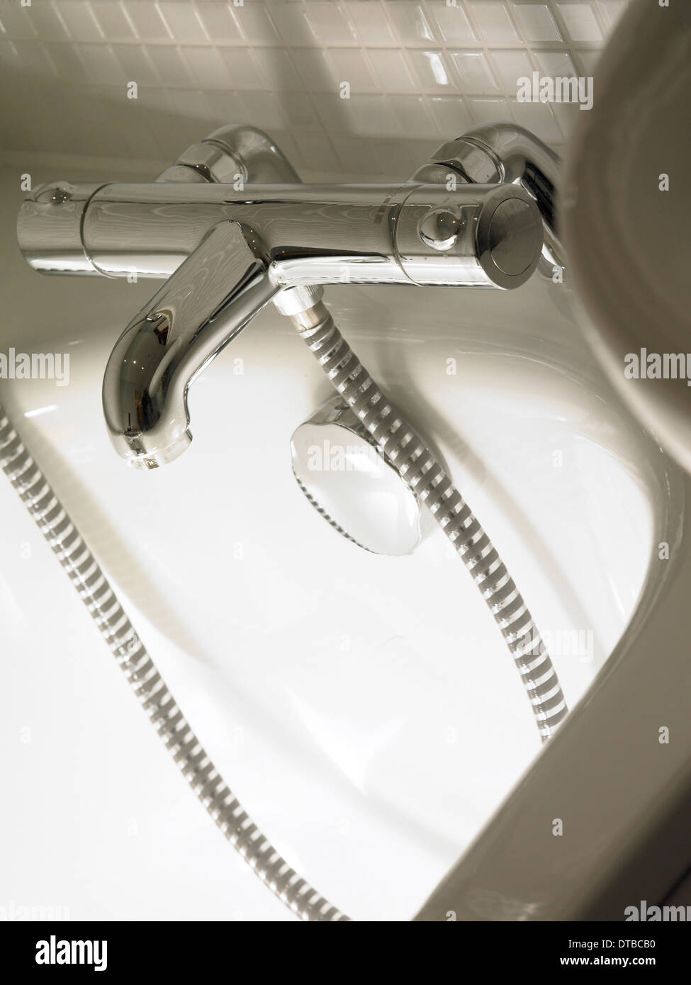 Chrome bath tap Stock Photo Alamy