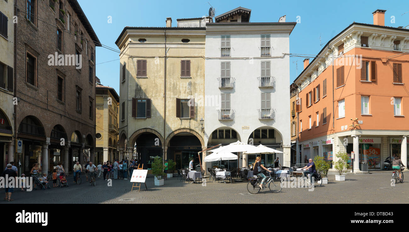 Mantua , Italy , houses in Piazza Mantegna Andea Stock Photo