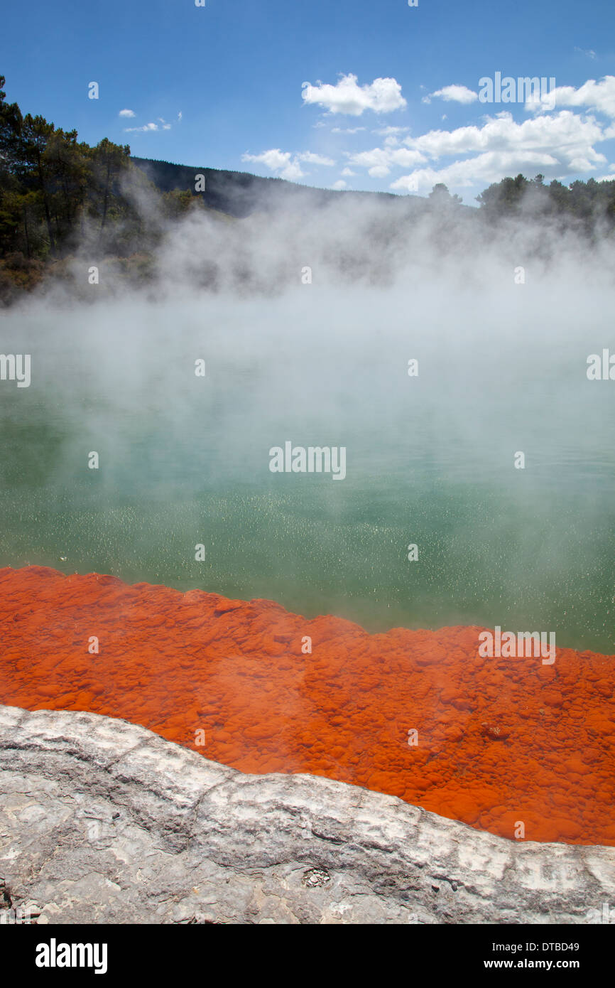 Champagne pool, Wai-o-Tapu Thermal wonderland near Rotorua and Taupo, North Island,vNew Zealand Stock Photo