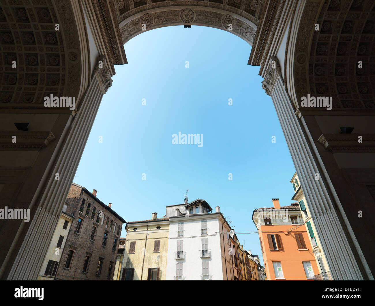 Mantua , Italy, entrance portal of Sant'Andrea Stock Photo