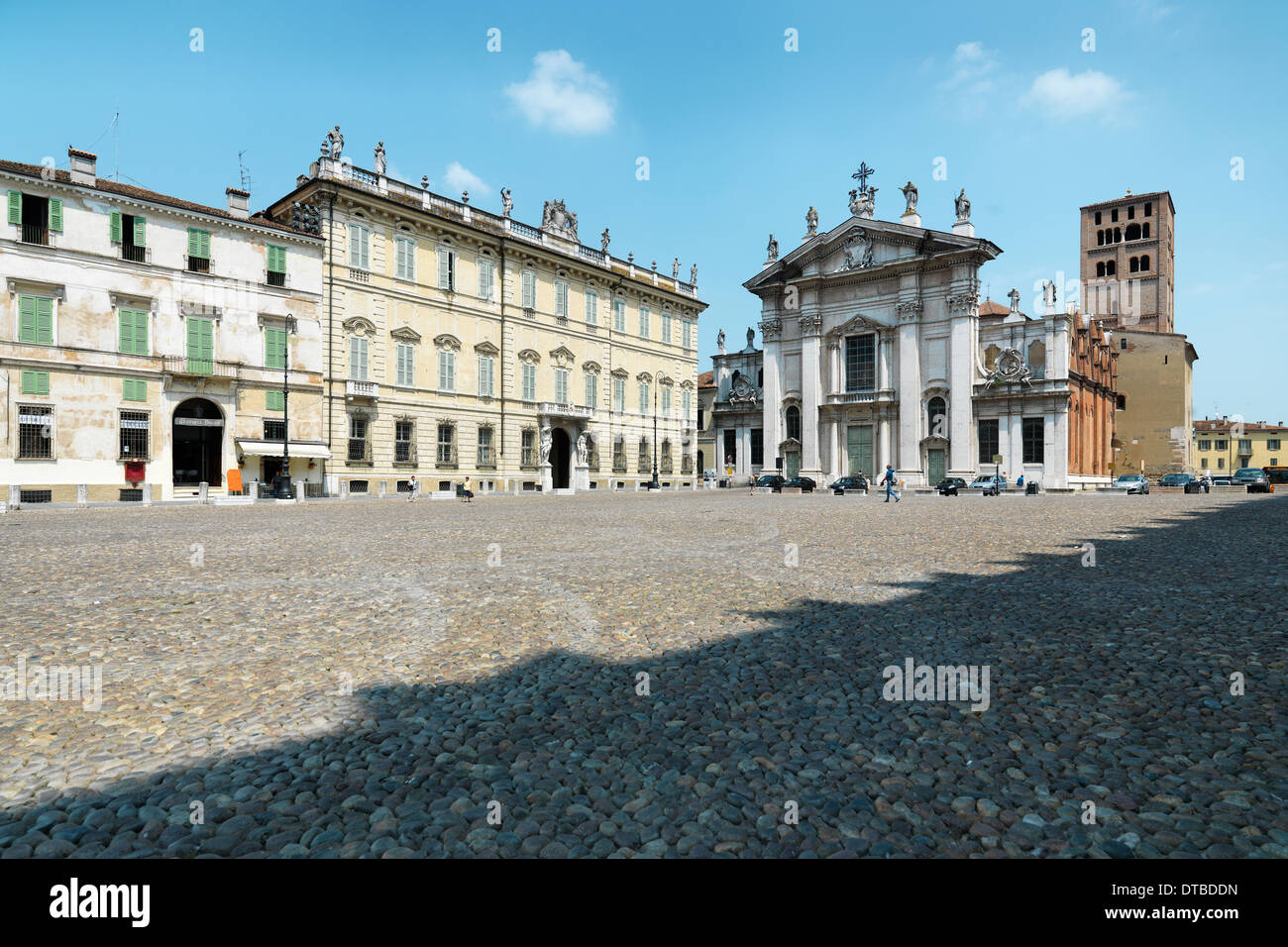 Mantua , Italy, Piazza Sordello , with its cathedral and Palazzo vescovile Stock Photo